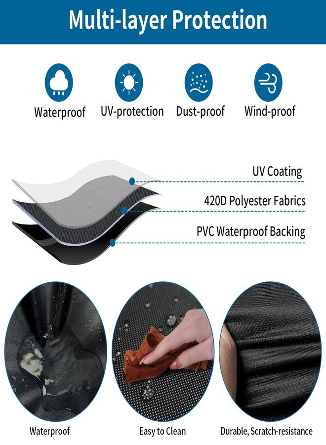 غطاء كرسي التدليك Roasivi، مقاوم للماء، يحمي كامل الجسم، غطاء كرسي بذراعين بتقنية انعدام الجاذبية، مصنوع من قماش أكسفورد 420D مع رباط وإبزيم، الأبعاد: 59 بوصة طول × 36 بوصة عرض × 47.5 بوصة ارتفاع، اللون: أسود - Image 3